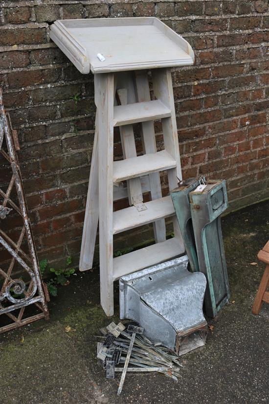 Set of painted wood steps